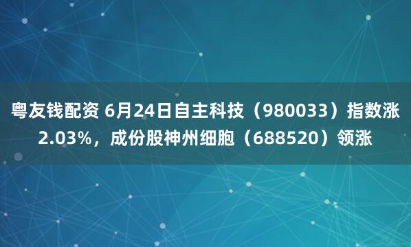 粤友钱配资 6月24日自主科技（980033）指数涨2.03%，成份股神州细胞（688520）领涨