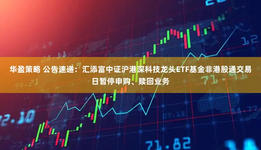 华盈策略 公告速递：汇添富中证沪港深科技龙头ETF基金非港股通交易日暂停申购、赎回业务