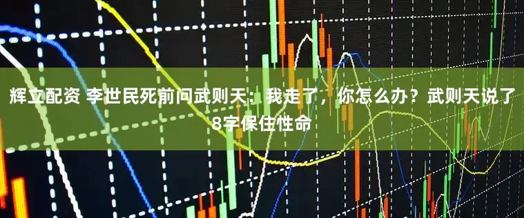 辉立配资 李世民死前问武则天：我走了，你怎么办？武则天说了8字保住性命